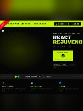 Here's your 🔥 Nike ReactX Rejuven8 Poshmark ad! The design leans into the shoe'